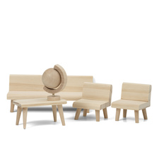 Outlet lundby dollhouse furniture living room set natural wood