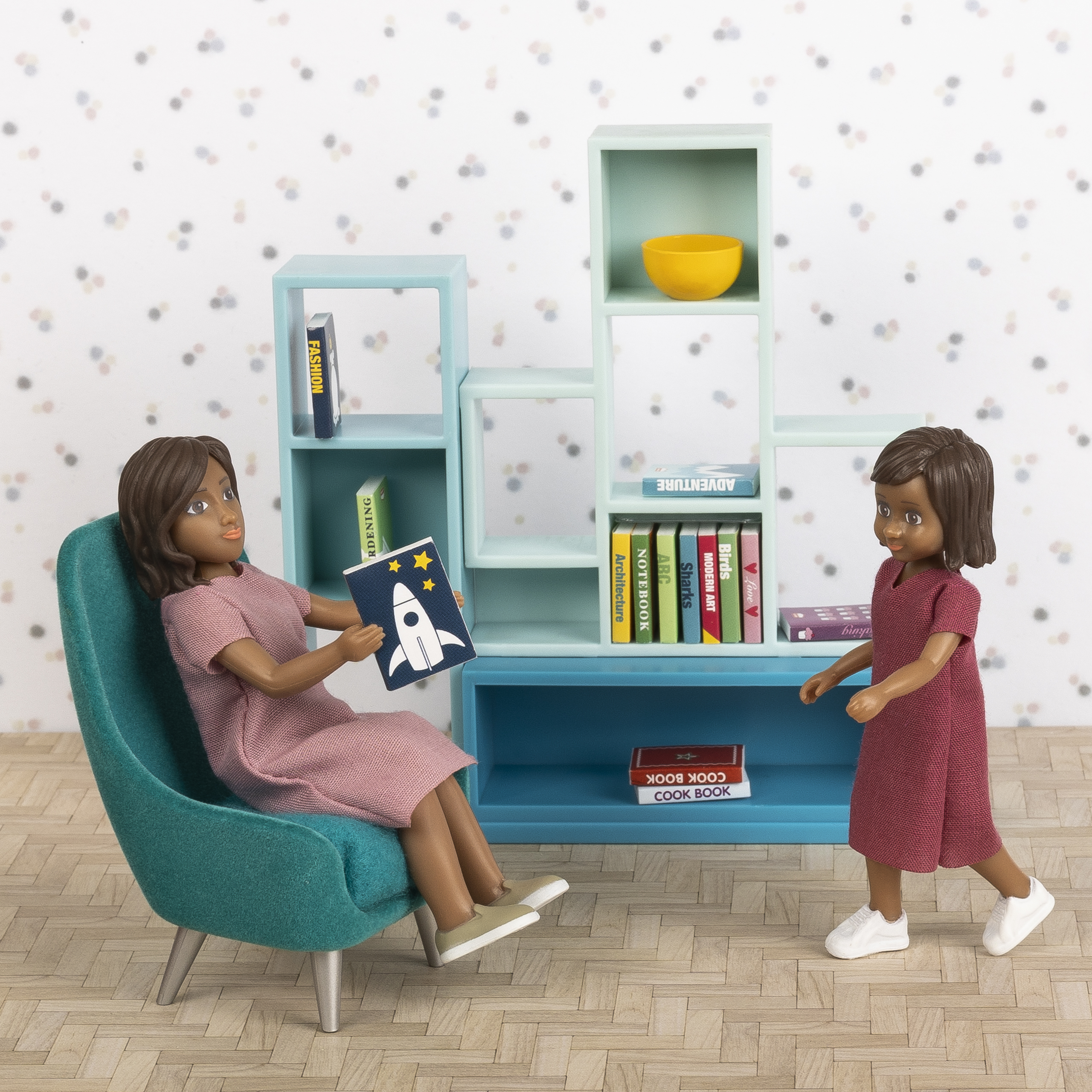 Lundby lundby dollhouse furniture bookshelf set